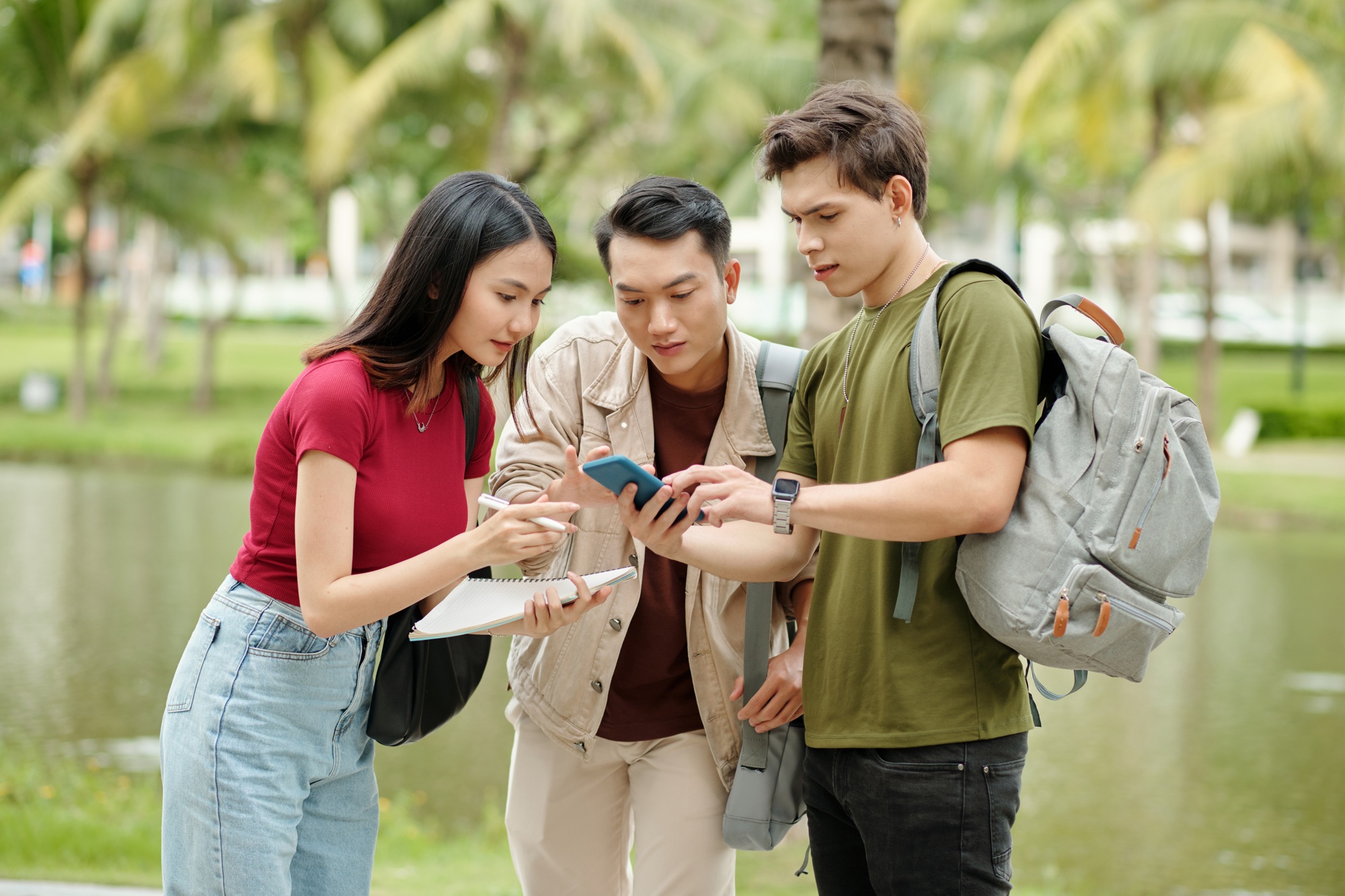 College Students Checking Schedule