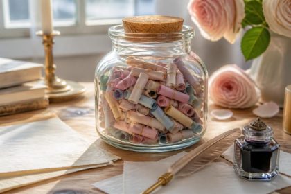 découvrez 100 mots d'amour positifs dans un bocal pour vous inspirer et écrire une jolie lettre remplie de sentiments sincères et doux.